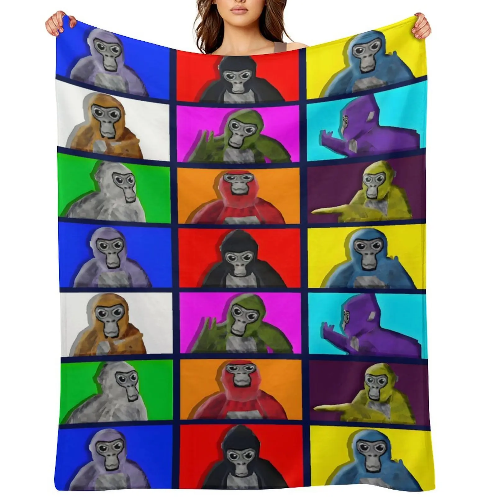Gorilla Tag Print Thermal Throw Blanket - 50x60 Inch Classic, Soft, Lightweight, Breathable Flannel Blanket for Sofa Decor, Bedding, Father's Day, Valentine's Day Gifts, Housewarming