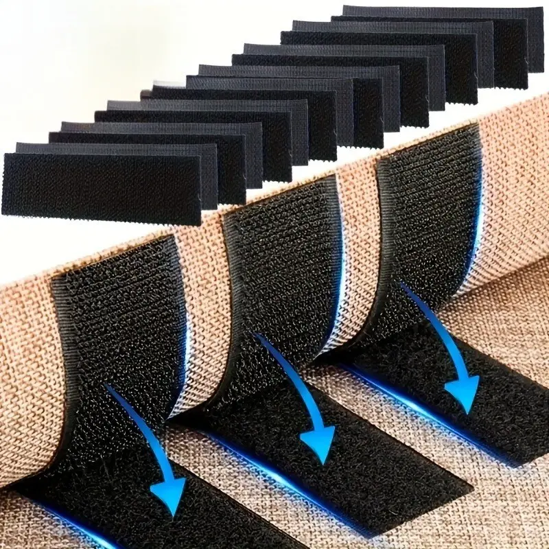 9 Pairs Rectangle Velcro Car Fastening Straps, Secure Car Carpets & Floor Mats, Flexible Adhesive Strip for DIY Fixes, Ideal for Car & Home Use