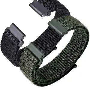 ANNEFIT Nylon Sport Loop Watch Bands, 2 Packs Quick Release Adjustable Strap 16M