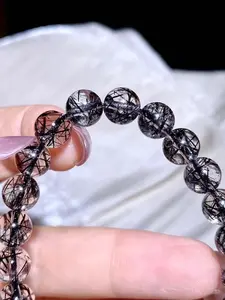 Rutilated Quartz Bracele round beads
