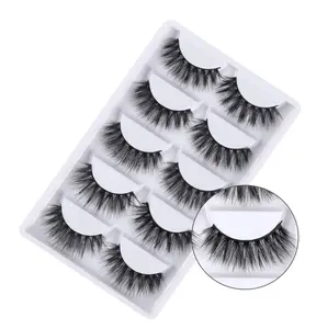 3D False Eyelashes, 3D Faux Mink Fake Eyelashes Handmade Dramatic Thick Crossed Cluster False Eyelashes Black Nature Fluffy Long Soft Reusable