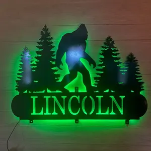 Huge Metal Bigfoot Sign 3 Foot Long 16 Gauge Powder Coated Perfect Gift for Bigfoot Enthusiasts or Cabin Decor home