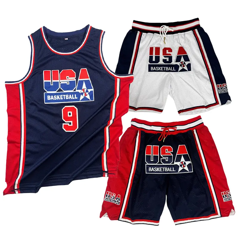 Men's 1992 Barcelona Retro #9 Polyester Sleeveless Loose Athletic Tops Sports Jersey Set - 1992 Era Look, Retro #9 Style, Breathable, American Sizes S to 3XL, Customizable, Hand Wash Only, Hip-Hop Academy Ready, Outdoor Training Use