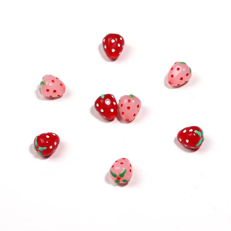 Strawberry beads YT158012 50PCS