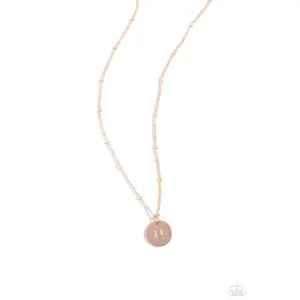 Initial Elegance - Rose Gold - N - Letter Alphabet Short Necklace - Paparazzi
