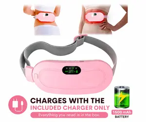Rechargeable Wireless Heating Pad Belt with Vibration – 3 Heat Levels, 4 Massage Modes, Adjustable Waist Wrap