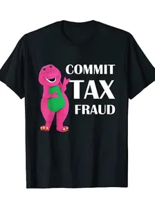100% Cotton Men's Funny 'Commit Tax Fraud' Graphic Tee | Breathable & Stretchy 1