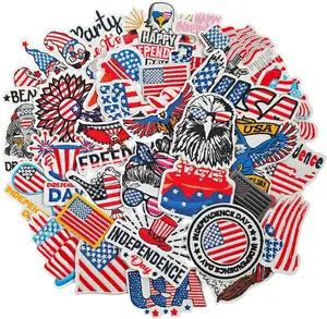 32 Pcs 4th of July Iron on Patches, Embroidered Patriotic Patch, American Flag Elemental Iron on/Sew on Patches for Clothes, Hats, Jeans, Dress, Backpacks, Machine Washable