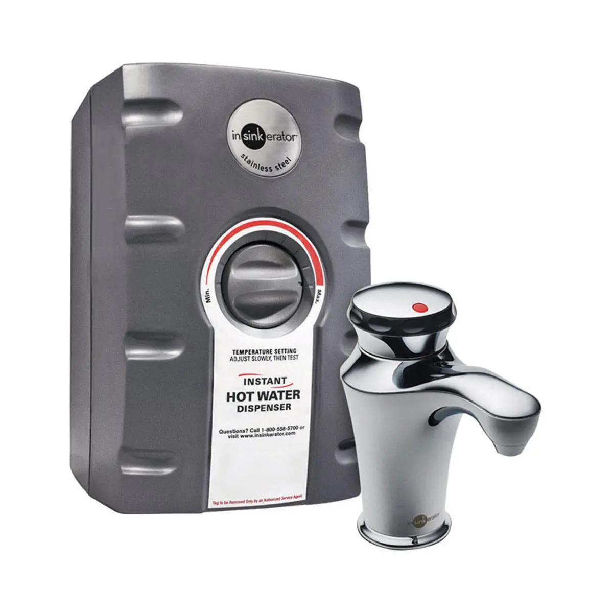 In Sink Erator H-CONTOUR-SS Stainless Steel Hot Water Dispenser - 0.66 gal Capacity, Instant Heat Function, Efficient Dispensing Performance