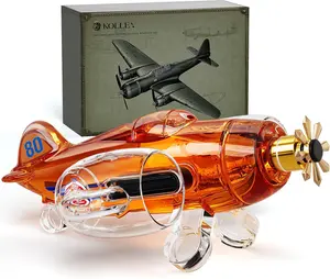 Valentine's Day Gifts, New Year Gift for Men Dad, Kollea Fighter Aircraft Whiskey Decanter Set with 2 Detachable Glasses, Gag Birthday Gift Ideas for Father, Husband, Boyfriend, Brother, Air Force Fans & Military Lover, Anniversary Utensils