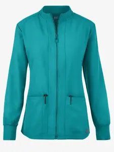 Med Couture Insight Women's 3-Pocket Zip Front Warm Up Scrub Jacket
