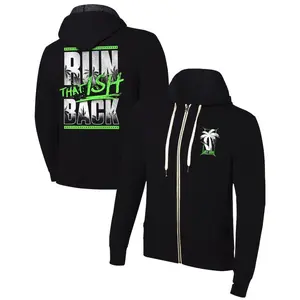 Black Jey Uso That Ish Back Full-Zip Hoodie, WWE Streetwear Zip-Up Sweatshirt for Him & Her, Fan Outfit Gift, Professional Wrestling Gear