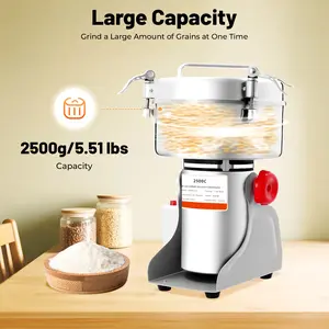 110V 4500W Grain Mill Food Grade 304 Stainless Steel 5.51lbs Capacity 2026 Trending Fine Grinding for Home Pharmacy Grains Spices Easy Clean