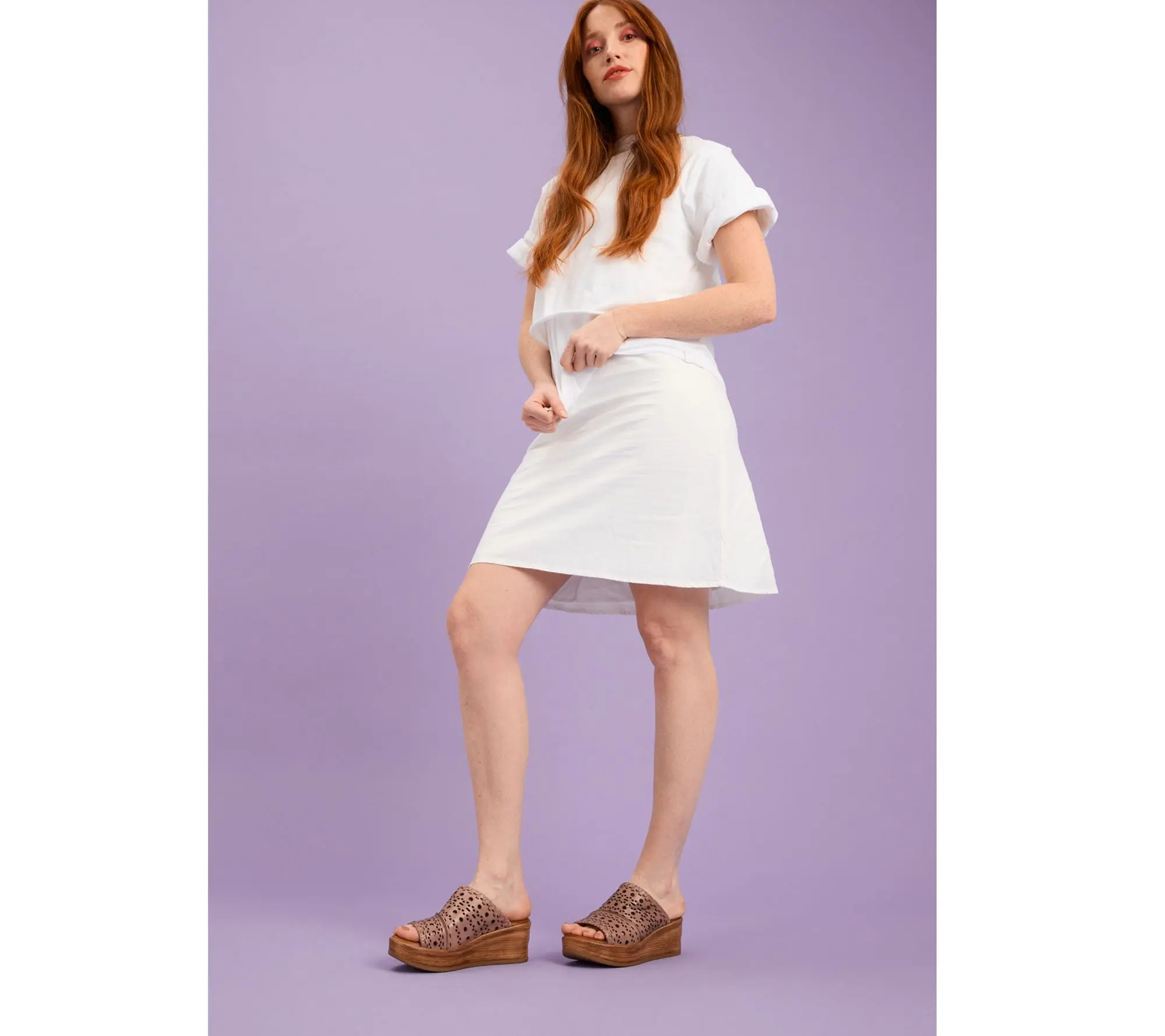 Mix Mooz Perforated Leather Platform Wedges - Wesley