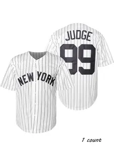 New York Aaron Judge 99 multi size white comfortable breathable jersey, casual outdoor daily sports micro elastic spring/summer universal men's baseball jersey