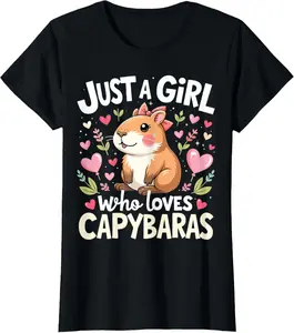 100% Cotton Capybara Shirt Just A Girl Who Loves Capybara Lover Boy T-Shirt