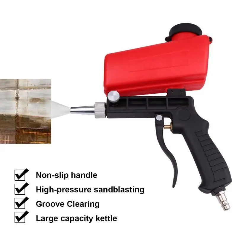 Handheld Portable Plastic-Body Pneumatic Sandblasting Gun - Sandblasting Tools for Home Use, Easy Handling & Carrying, Efficient Rust Removal Power Tool for Paint Removal Tasks, Easy To Handle And Carry