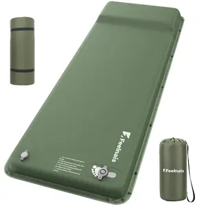 Self Inflating Sleeping Pad, Memory Foam Camping Pad with Foot Pump, Memory Foam Mattress with Pillow, 4 Season Camping Mattress Pad, Camping Essentials Gear for Tent/Car/Camp