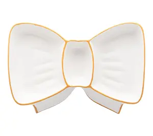 10 Strawberry Street Gold Bow Sectioned Serving Platter 10 Strawberry Street Gold Bow Sectioned Serving Platter