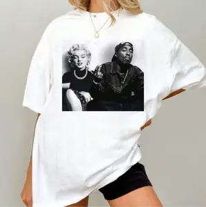 Marilyn And Pac Graphic Tee Retro Vintage Unisex T-Shirt Hip Hop Inspired Fashion