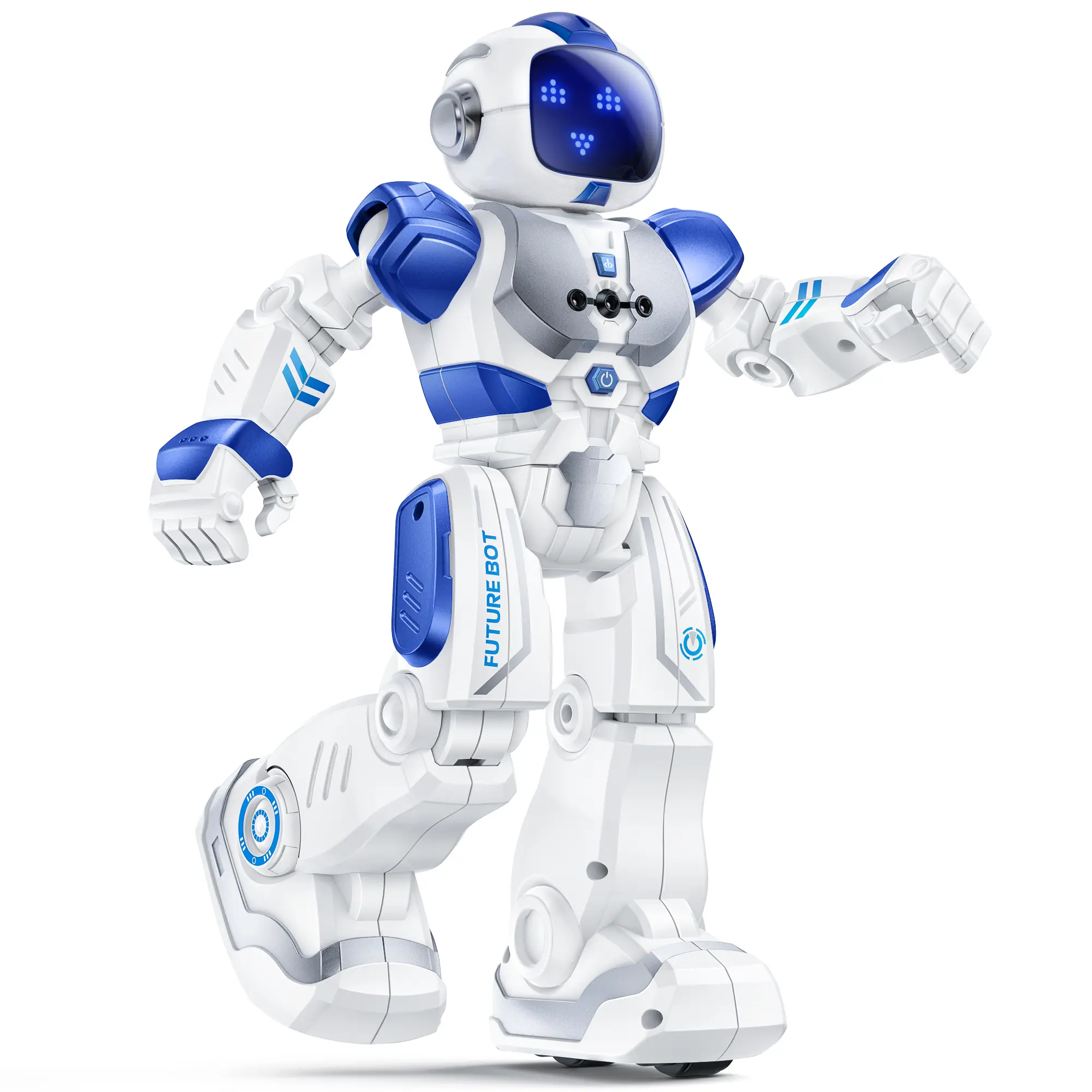 Ruko 6088 Programmable Robot with APP Control, Remote Control, Gesture Sensing Control, Rechargeable Robots Toys for Boys and Girls, Interactive LED Faces, QA Games for 3 4 5 6 Years Kids, Blue Christmas Birthday Gift