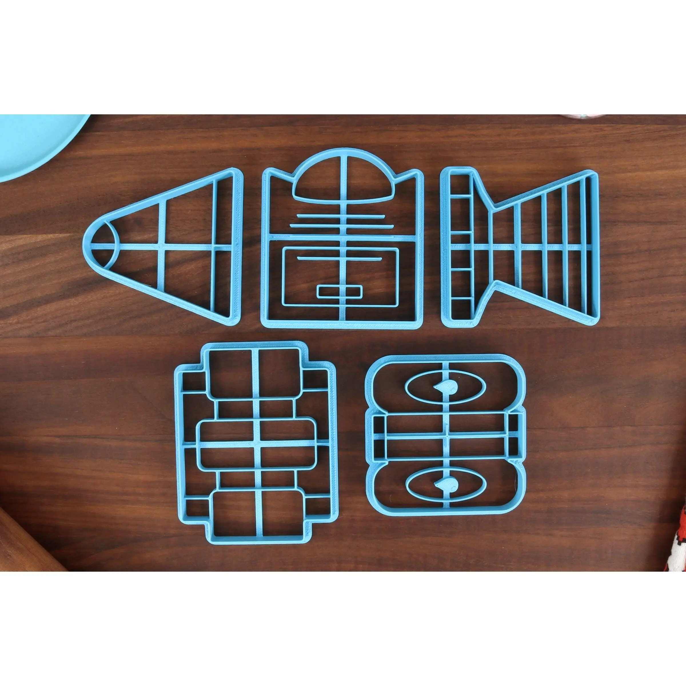 Space Rocket Cookie Cutters - Cargo Hold, Crew Quarters, Fuselage, Nose Cone, Thrusters