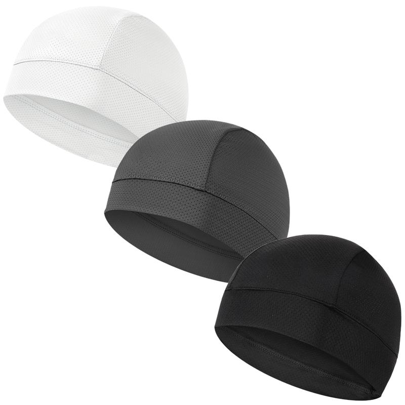 Unisex Solid Color Cycling Cap, 3 Counts Sports Cycling Liner Cap, Sweat-absorbent Sports Cycling Cap Uv Protection for Men & Women