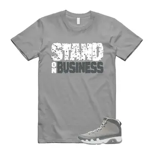 Outfit wear with AJ 9 Cool Grey, 9 Cool Grey Shirt, Cool Grey 9s Graphic Tee, Crew Neck Comfortable Short Sleeve Tee, 100% Cotton, Menswear Tops