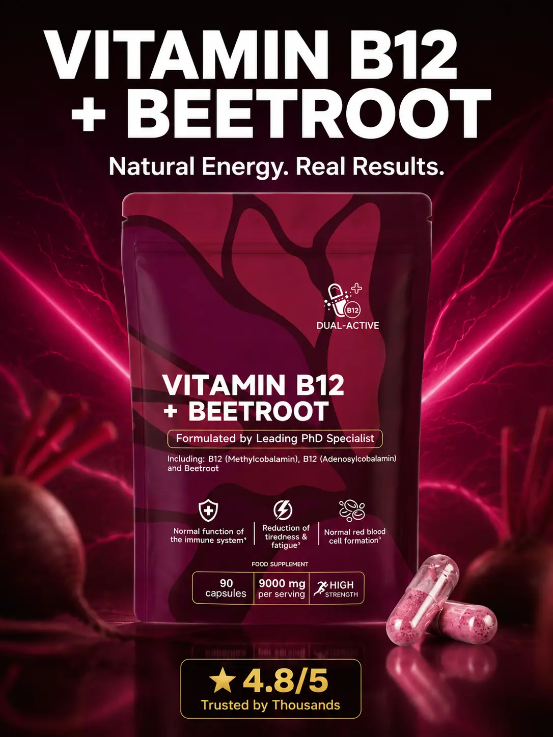 Vitamin B12 and Beetroot Complex Capsules
