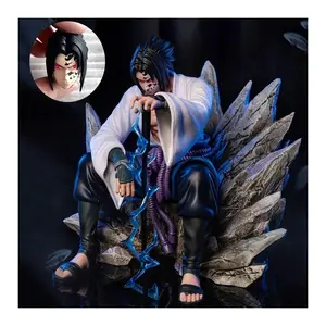 Naruto Uchiha Sasuke Figures Mantra Seal Sitting Uchiha Sasuke Action Figures 18cm PVC Anime Collection Model Toys Gifts