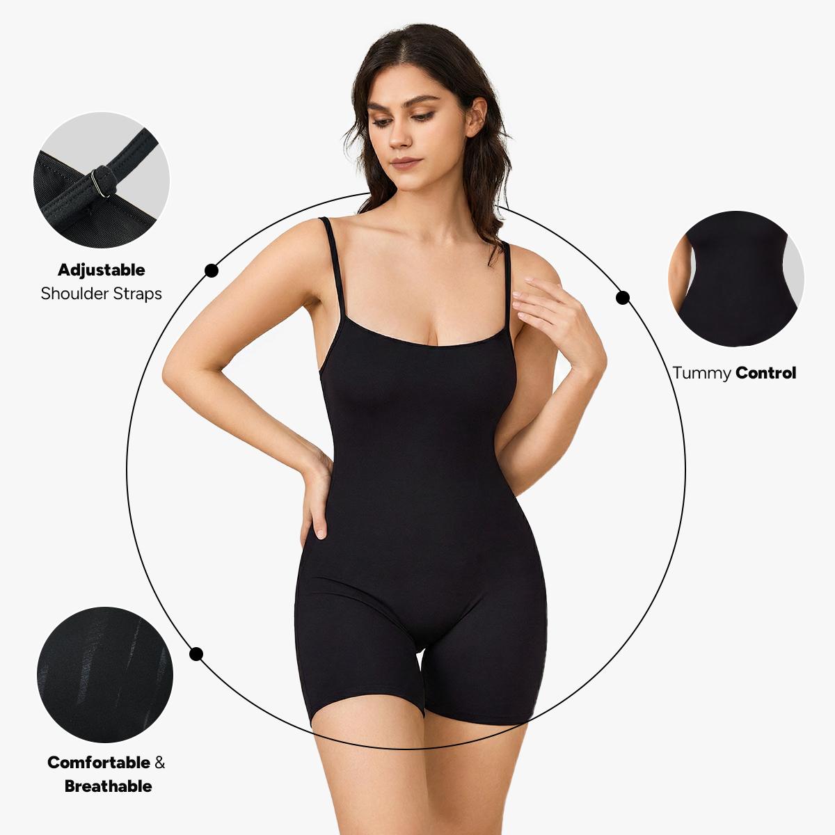 Nebility Women's Bodysuit Shapewear Full Body Stretchy Basic Jumpsuit Sleeveless Compression Fashionable Womenswear