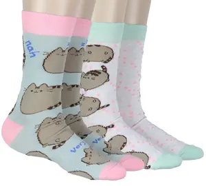 Pusheen The Cat "Nah Lazy" Adult 2-Pack Crew Socks OSFM
