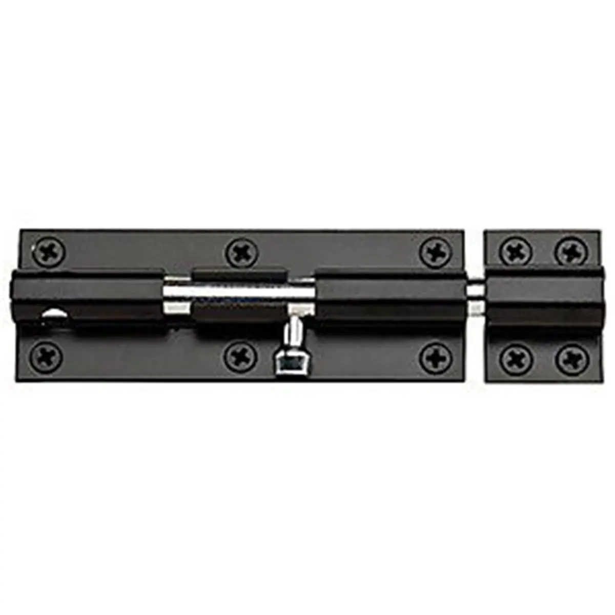 National Hardware 7174576 N152-133 Heavy Duty Black Barrel Bolt - 8 inches, with added security, additional protection, can be mounted with carriage bolts, can be padlocked