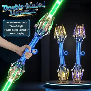 Retractable Multi‑Color LED Light Up Saber Toy for Kids: Colorful Telescopic Double‑Edged Lightsaber with Cool Lighting Effects, Perfect Gifts for Boys and Girls
