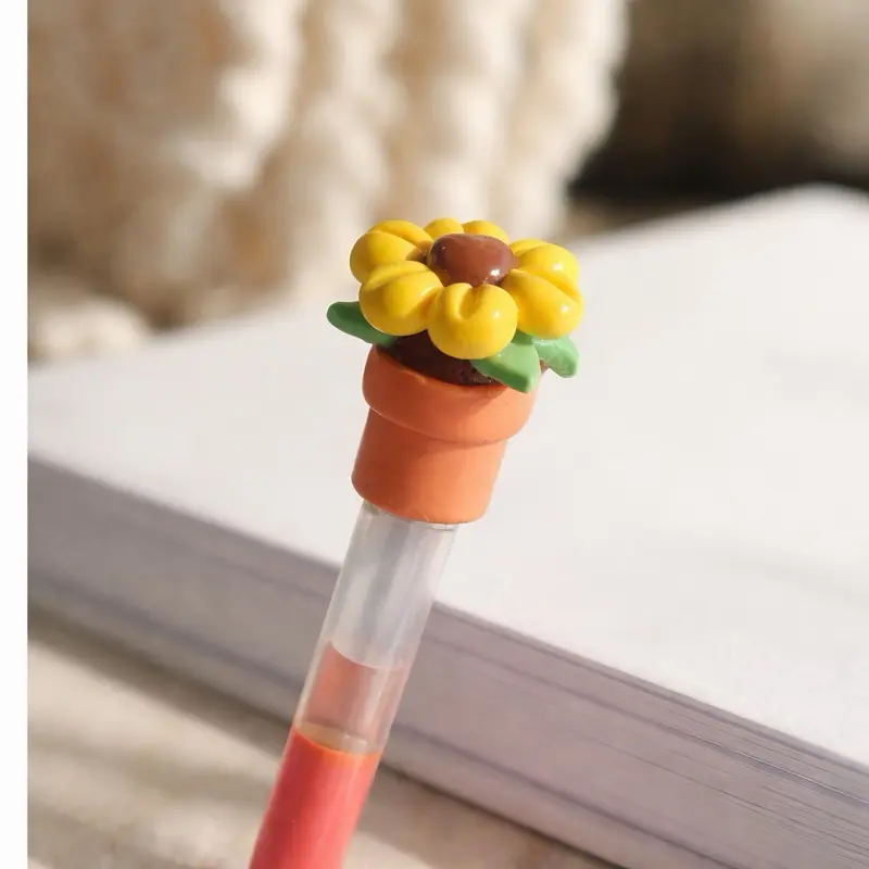 Flower Pot Gel Pen Flow Cap