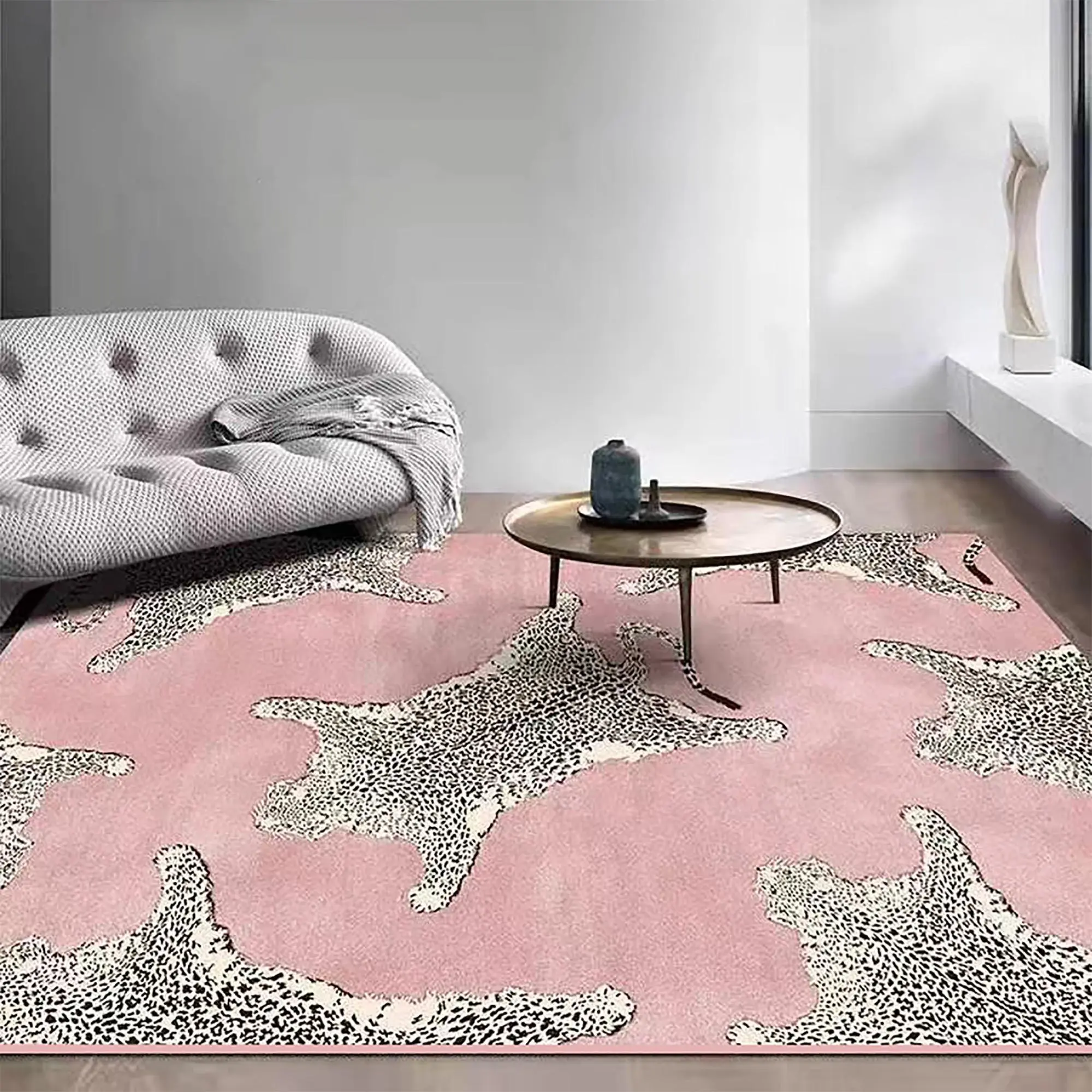 Leopard Print Modern Shaggy Area Rug, 1 Count Lovely Non-slip Soft Foldable Floor Mat, Decorative Carpet for Home Living Room Bedroom Hotel, Animal Print Rug, Decorative Rugs, Animal Themed Rugs