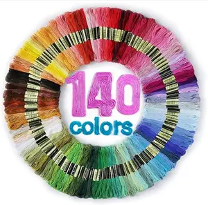 Embroidery Thread Floss 140 Colors Quilting Thread Skeins Friendship Bracelet String Making Bracelets Cross Stitch Kit Supplies Thin Yarn Sewing Patterns Cotton Strings Crochet Braces Wrap
