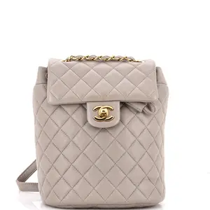 Pre-owned CHANEL Leather Backpacks Urban Spirit Backpack Quilted Lambskin Mini by Rebag