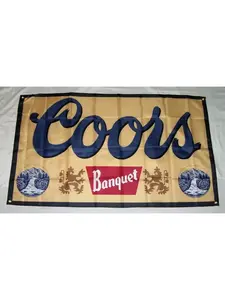 COOS BANQUET BEER 3'X5' FLAG BANNER MANCAVE COORS LIGHT BAR GARAGE COLORADO
