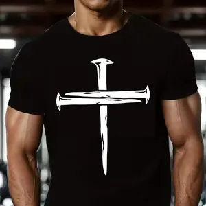 Nails Cross Christian T-Shirt, Faith Graphic Tee for Believers