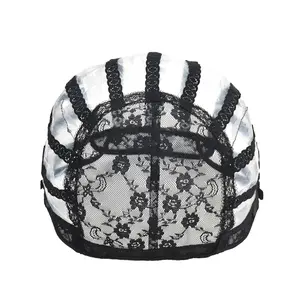 2 Pcs Wig Cap for Making Wigs Plastic Liner Lace Net Cap with Adjustable Strap for Wig Styling and Hand Hook Wig (Medium)