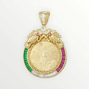 Centenario 50 Pesos 14K Gold Plated Pendant boyfriend gifts