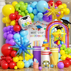 Graduation Balloons Arch Garland Kit, Preschool Graduation Party Decoration, Rainbow Balloon with Star Balloons Grad Foil Balloon for Kindergarten Class of 2026 Congrats Grad Party Supp