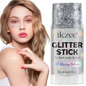 Body Glitter Stick, Chunky Shimming Makeup Sticks for Face, Lips, Eyes, Hair, Party Glitter Gel for Singer Concert Music Festival