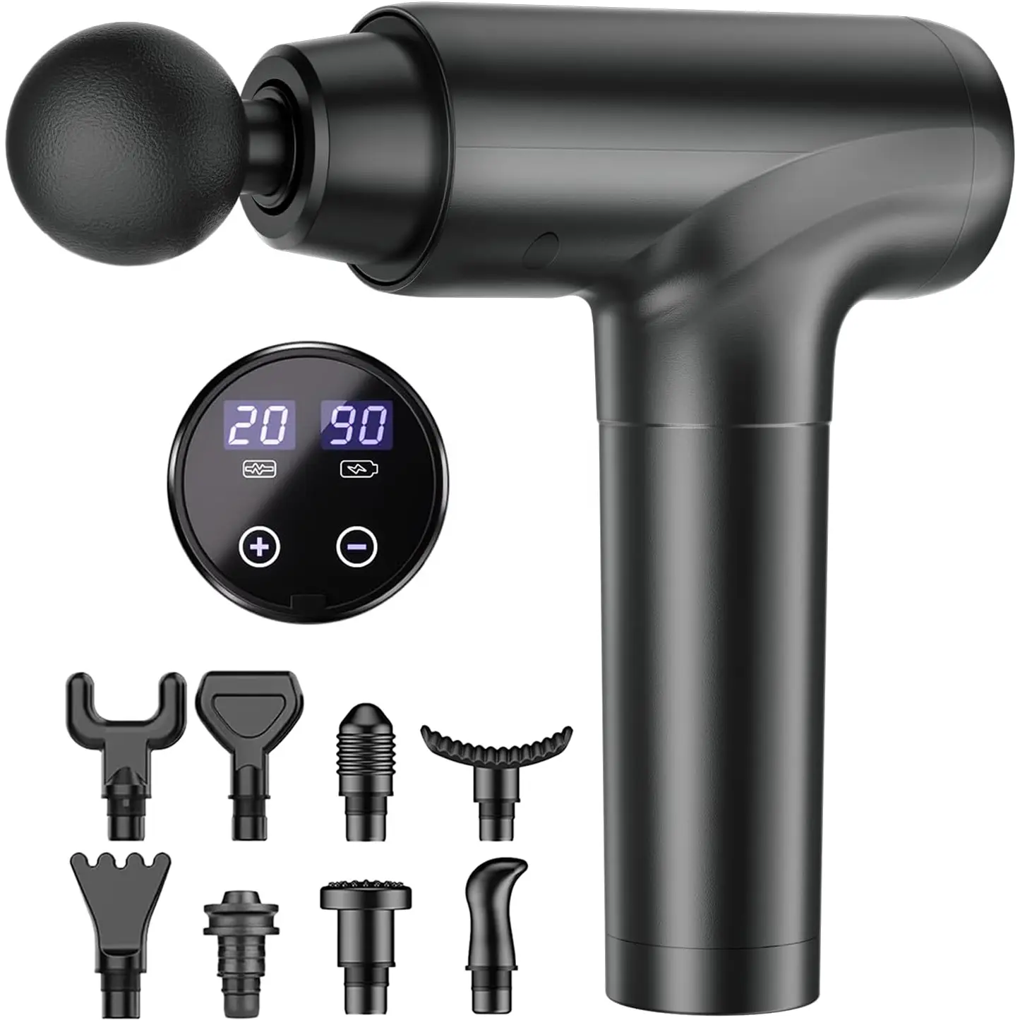 Cotsoco Deep Tissue Massage Gun, Quiet Percussion Massager with Digital Display, 20 Speeds & 9 Heads, Fast-Charging, Gifts for Boyfriend, Men & Women, Beauty Products