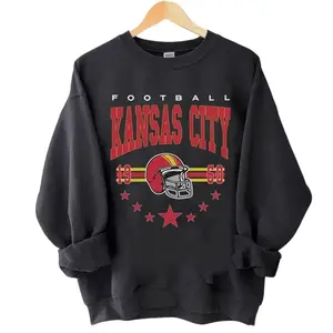 [SALE OFF TO 35%] Kansas City Football Shirt, 90s Vintage Kansas City 1960 Football Sweatshirt, Retro Kansas Sweatshirt, KC Football Game Day Shirt, Chief Football Team Vintage Unisex Tee