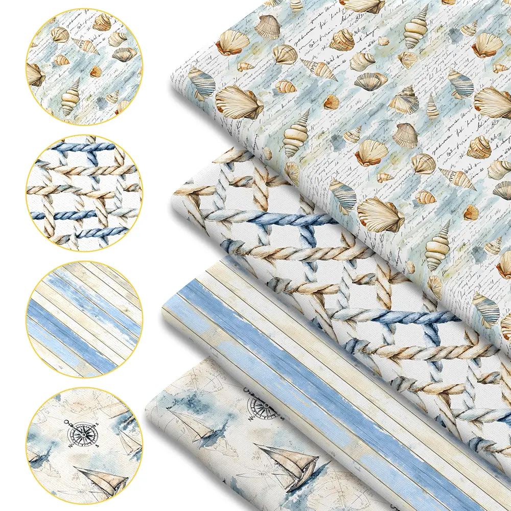 1 piece of blue ocean-print design fabric – 59 x 19.68 inches (150 x 50 cm) pre-cut polyester fabric – suitable for DIY sewing, scrapbooking, tablecloths and crafts