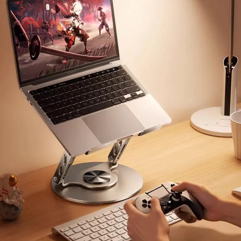 360 Rotating Laptop Stand for Desk - All-Metal Ergonomic Computer Stand & Laptop Riser, 360° Rotatable & Adjustable & Foldable, Portable Laptop Holder for MacBook,tablet, HP,MAC Notebooks (10-17.3"), Adjustable Foldable cooling Desktop mount