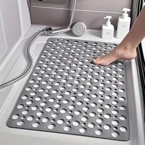 1 Quick-Dry Non-Slip Shower Mat with Round Hole Design, Non Slip Shower Mats For Inside Shower - Fast-Draining and Massage Ring Mat, Suitable for Bathtub, Shower, Bathroom
