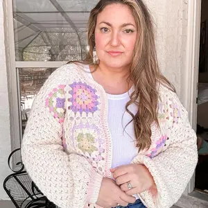 Sarah crochet floral cardigan